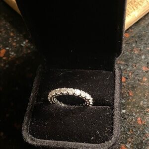GRA Silver Moissanite Eternity Ring size8